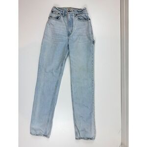 Abercrombie Fitch 90s Straight Ultra High Rise Light Wash Jeans Womens Size 26